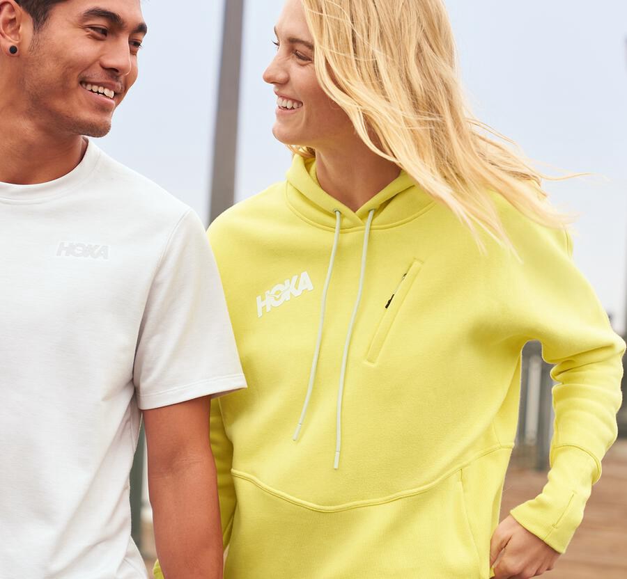 Sweat À Capuche Hoka One One Performance Femme - Jaune - ZLH-974825